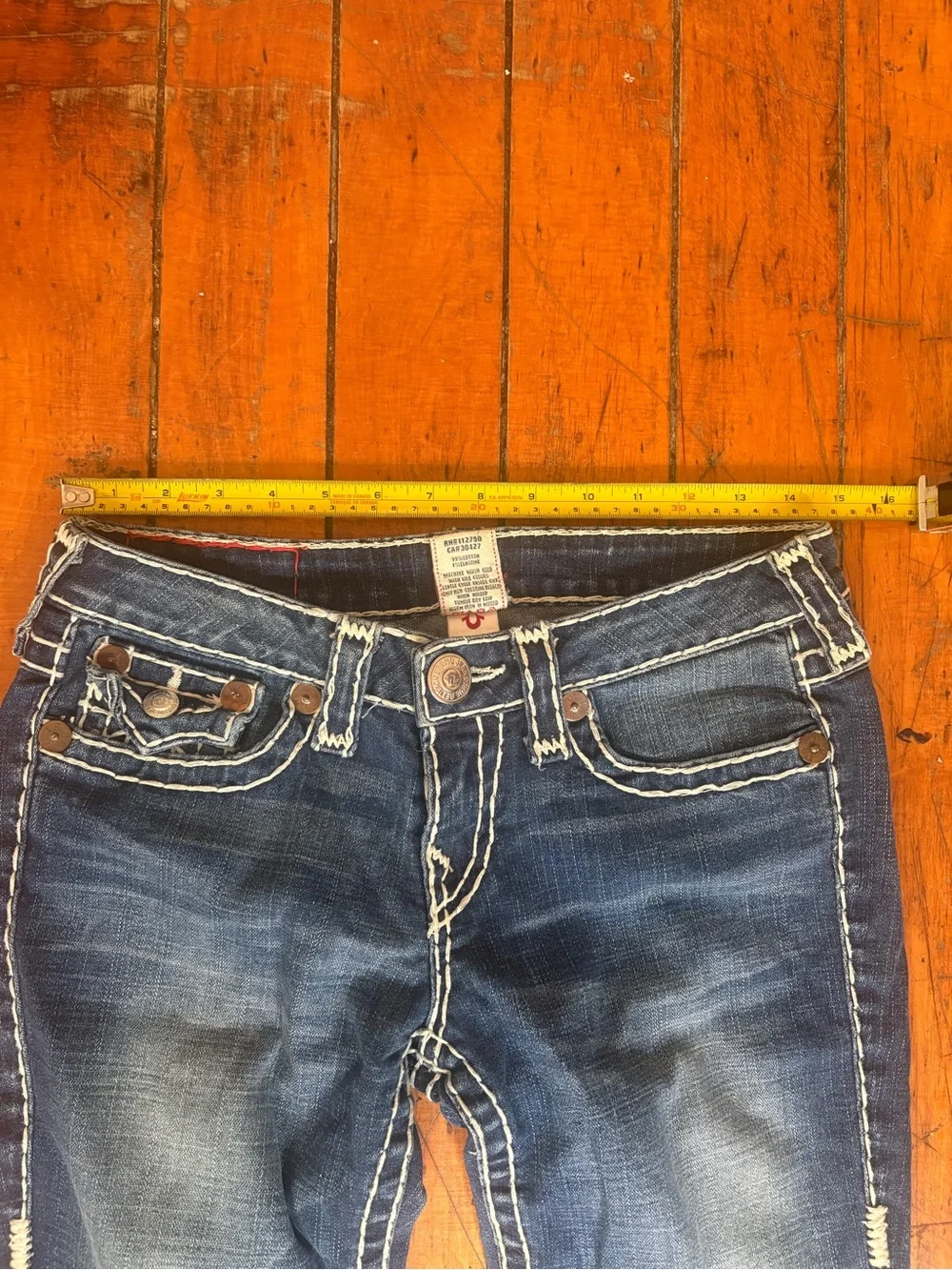 Vintage true religion billy super y2k low rise women’s Blue Bootcut Jeans 29 - Picture 6 of 9
